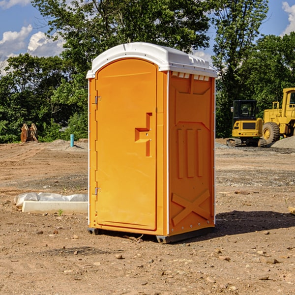 how often are the porta potties cleaned and serviced during a rental period in Twin Lake